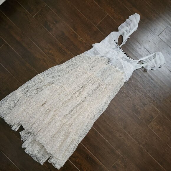 Free People Selena Maxi Top Womens S Lace Y2K Romance Enchanting Garden Fairy - Picture 4 of 7